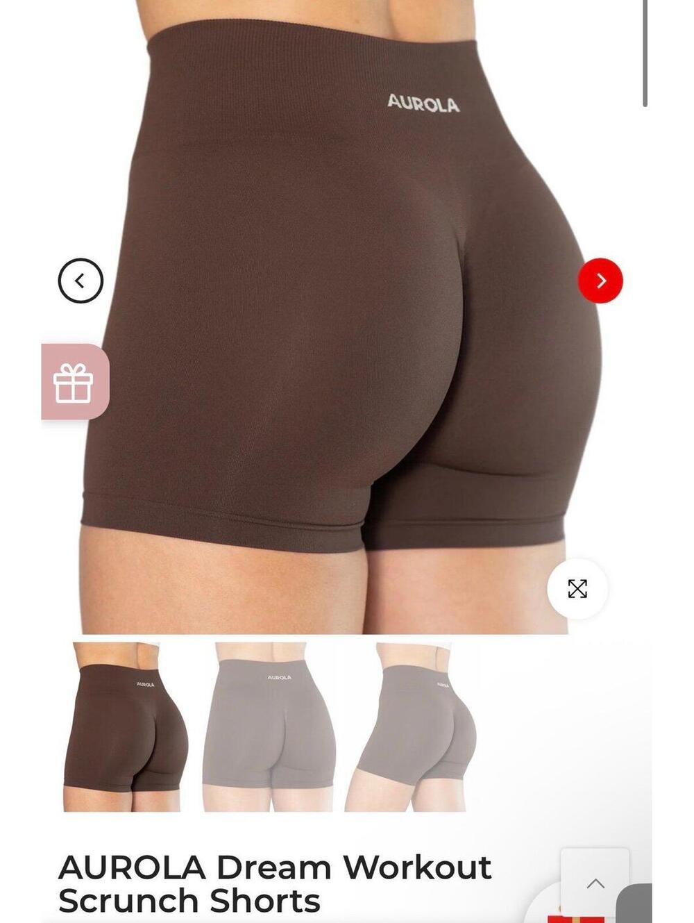 Aurola gym shorts in Java coffee / brown (size small)